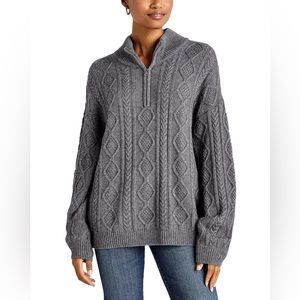 Splendid Dakota Cable knit half zip sweater  XS